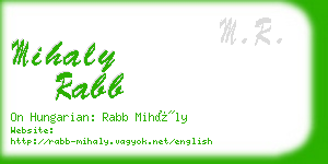 mihaly rabb business card